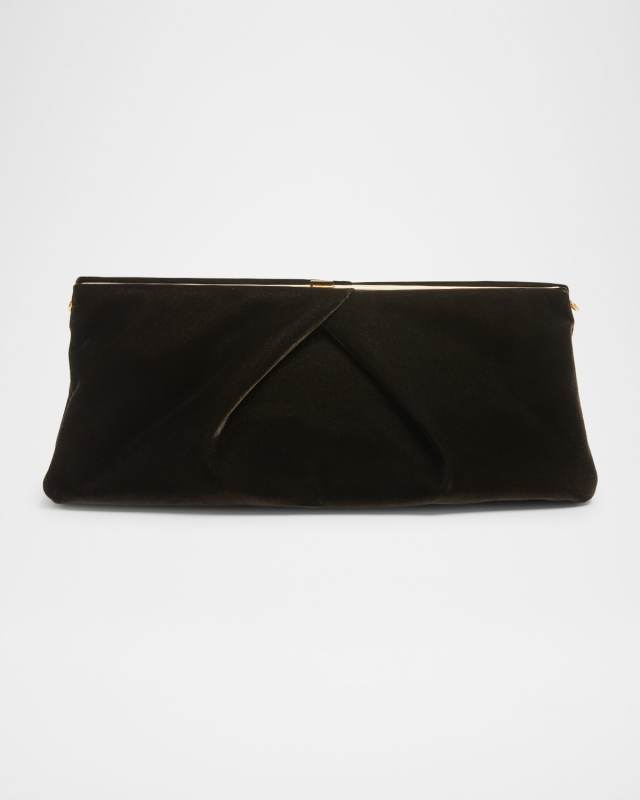 Velvety Viscose Clutch Bag